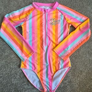 Juicy Couture Kids swim Colorful Striped Rashguard size 12